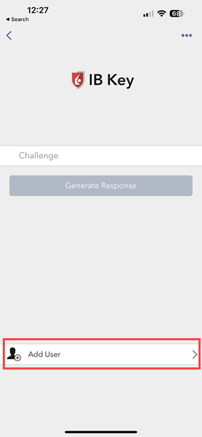 The IB Key add user option for iPhone